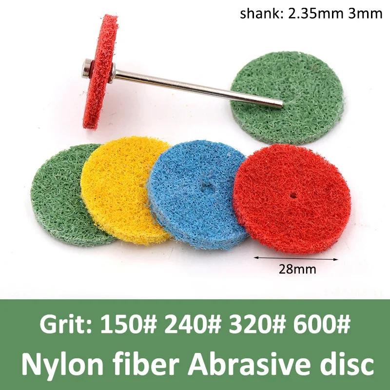 5pcs 2.35/3mm Shank Grinding Wheel Nylon Fibre Abrasive Point T-shaped Sanding Head Abrasive Buffing Wheel Polishing Rotay Tools