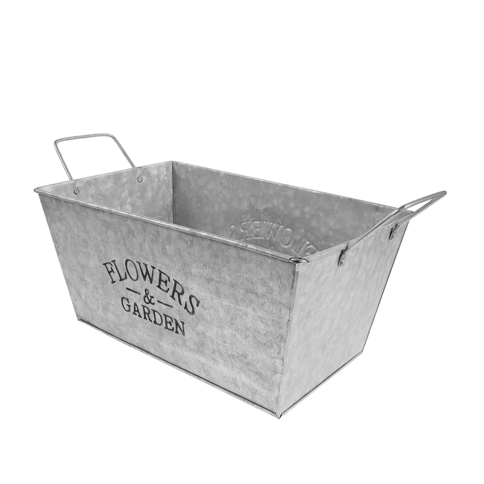 Retro Oval Metal Planter Bucket Rustic Flower Pot Container for Indoor Entryway Table Centerpiece Decor