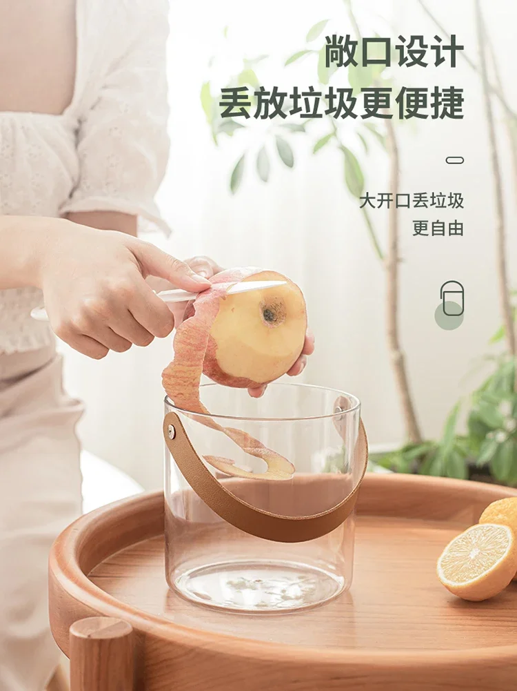 

Настольная корзина для мусора, прозрачная Бытовая маленькая акриловая настольная портативная корзина для хранения бумаги для спальни