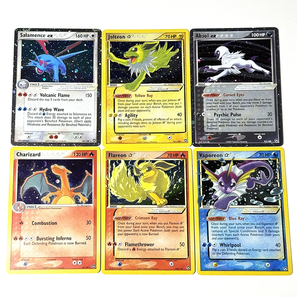 PKM English PTCG Power Keepers Foil Proxy DIY Game Cards  Absol/Salamence ex Charizard Flareon Jolteon Vaporeon  Collectible Toy