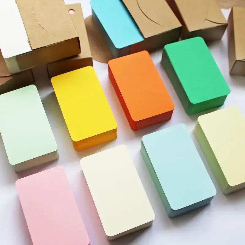 100/50/10 Stück bunte Retro-Kraftpapierkarte, Gruß-Einladungsgeschenk, DIY-Notiz, leere handgeschriebene Nachrichtenkarte – Detail 1