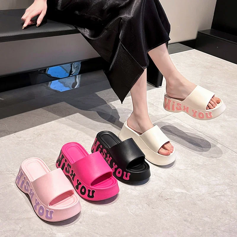 Thick Bottom Cloud Slippers Women Summer Fashion Print Wedge Platform Slides Woman Sandals 2025 Non-Slip Soft Sole Beach Shoes image 6