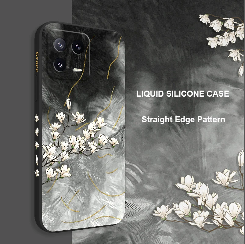 Tinsel Flower Phone Case For Xiaomi Mi 15 14 13 13T 12 12X 12T 12S 11 11T Ultra 10 10T 9 9T 9SE Pro Lite Liquid Silicone Cover