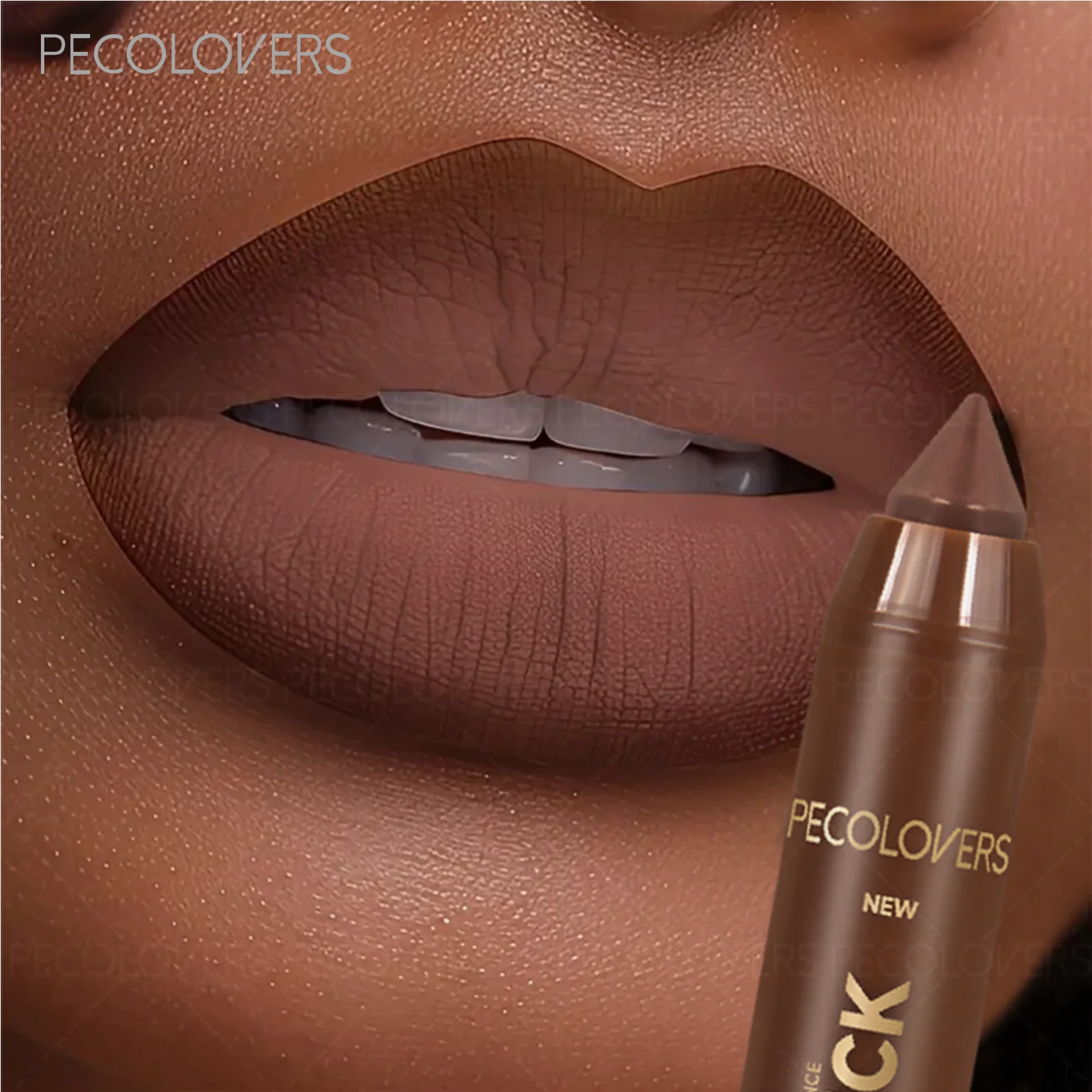 1-delige elegantie matte lipliner lippenstift, liplijn lippenbalsem dubbel gebruik, bruine kleuren, dagelijkse lipmake-up, perfecte geschenken