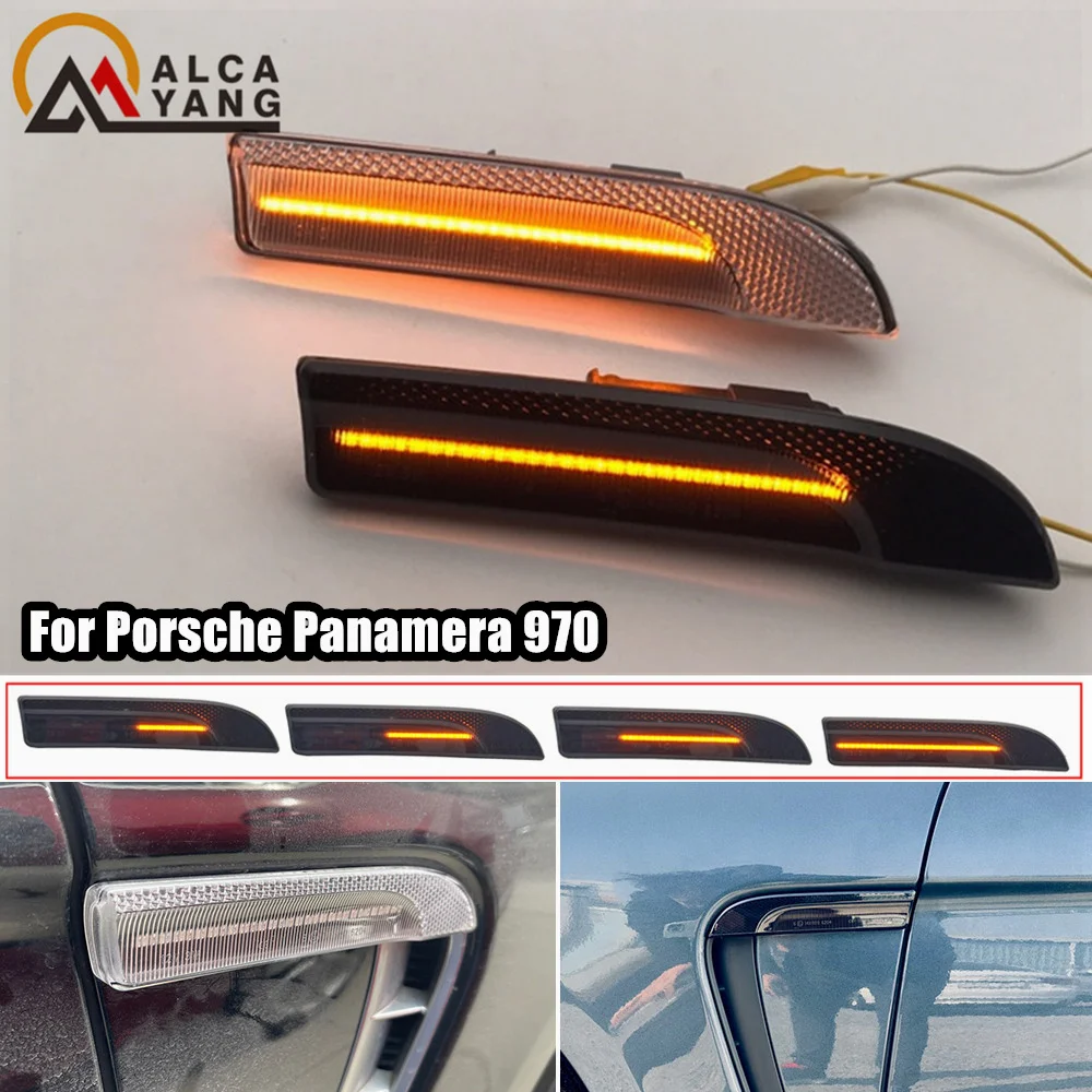 Flowing Water Repeater Indicator Dynamic LED Side Marker Turn Signa For Porsche Panamera 970 Chassis G1 Before facelift 2009-201