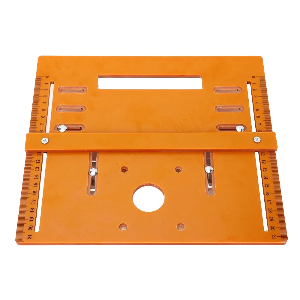 

28x25cm Size Cutting Machine Base Plate Aluminium Material Oblique Cut Design Circular Saw Base Plate Woodworking Insert Plate