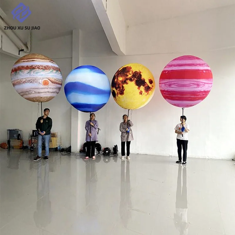 Inflatable planetary balloon shapes for the solar system. Inflate the Earth and the moving planets for Event Performance