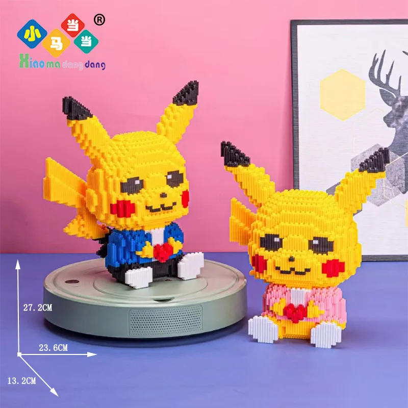 Pokemon Gengar Building Block Bulbasaur Charmander 3D Model Assembly Connection Mini Brick Figure Toys for Home Decora image 3