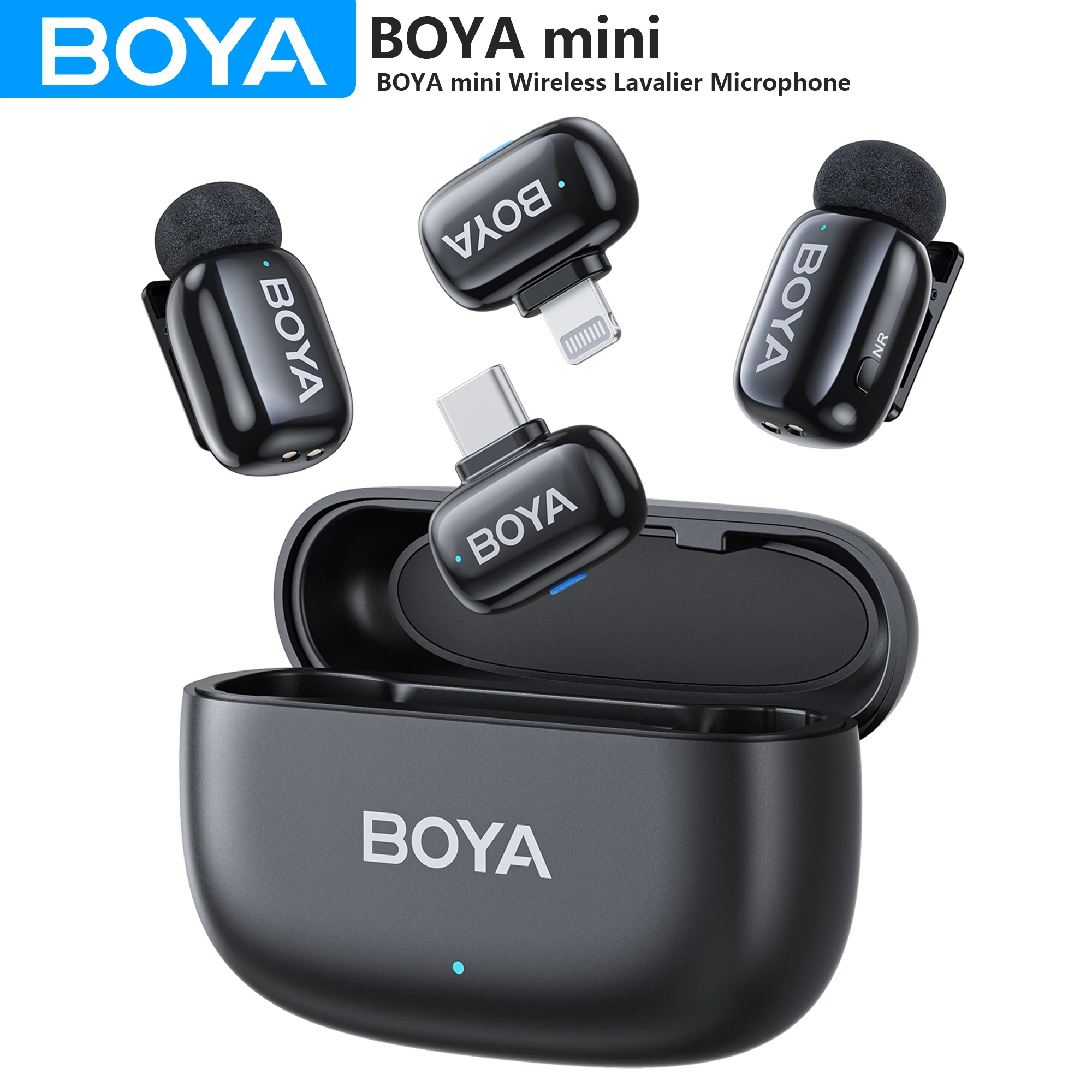 

BOYA BOYA Мини беспроводной петличный микрофон для iPhone Android USB-C смартфоны DSLR камеры игровая прямая трансляция Youtube Vlog