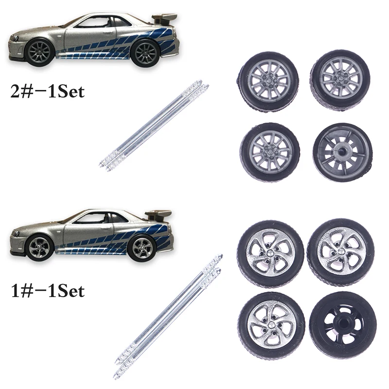 1Set 1:64 Wheels For Hotwheels With Rubber Tire Model Model Car Modified Parts Racing Vehicle Toys New Arrival