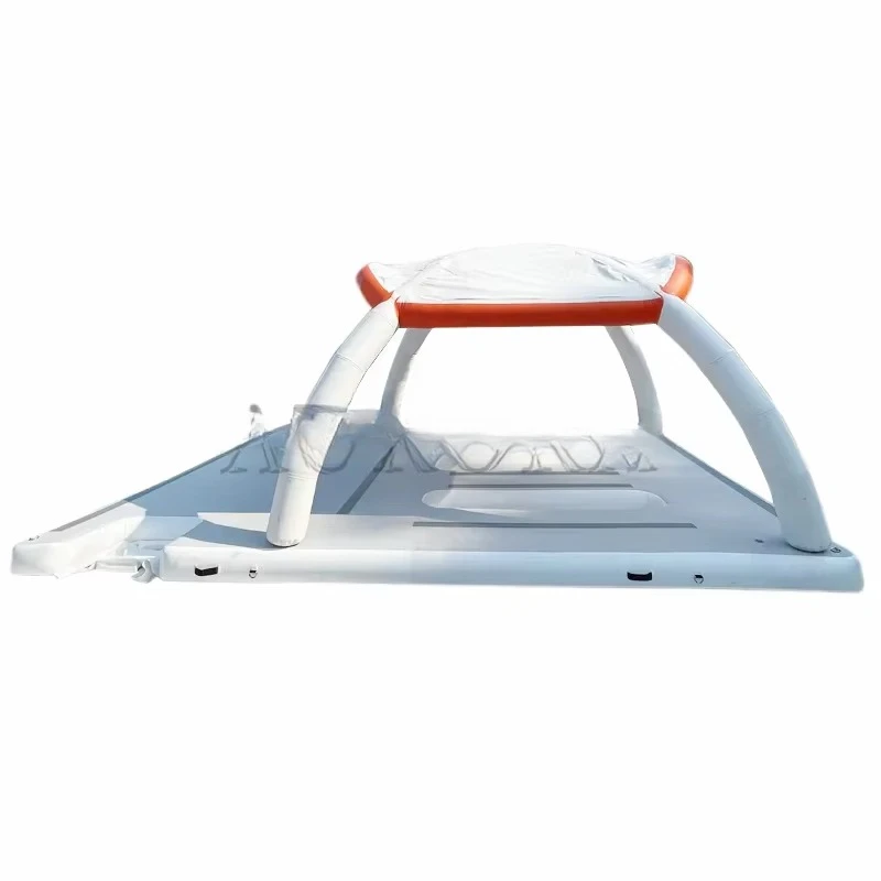 Newly designed high-quality inflatable floating dock relaxing place island with tent