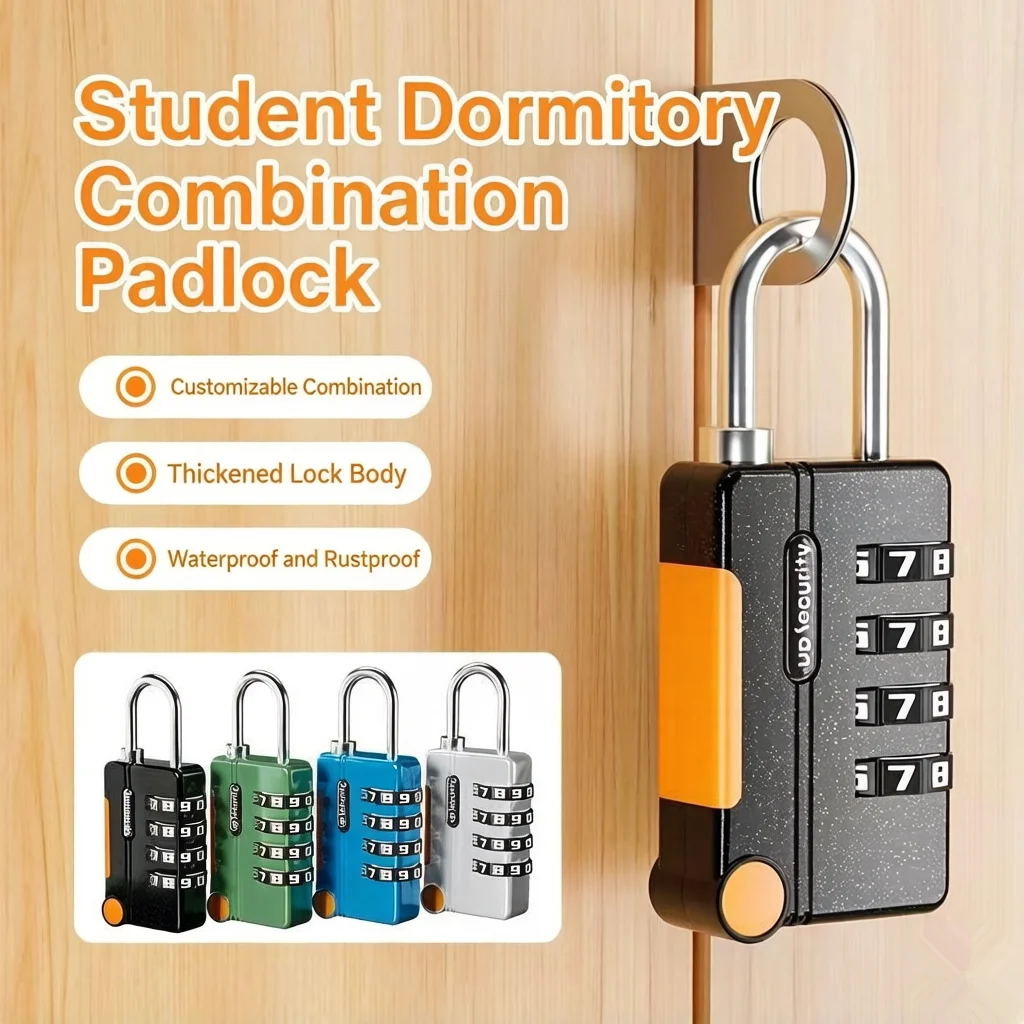 

4-Digit Password Padlock Small Mini Combination Lock for Luggage Bag Backpack Gym School Cabinet 814