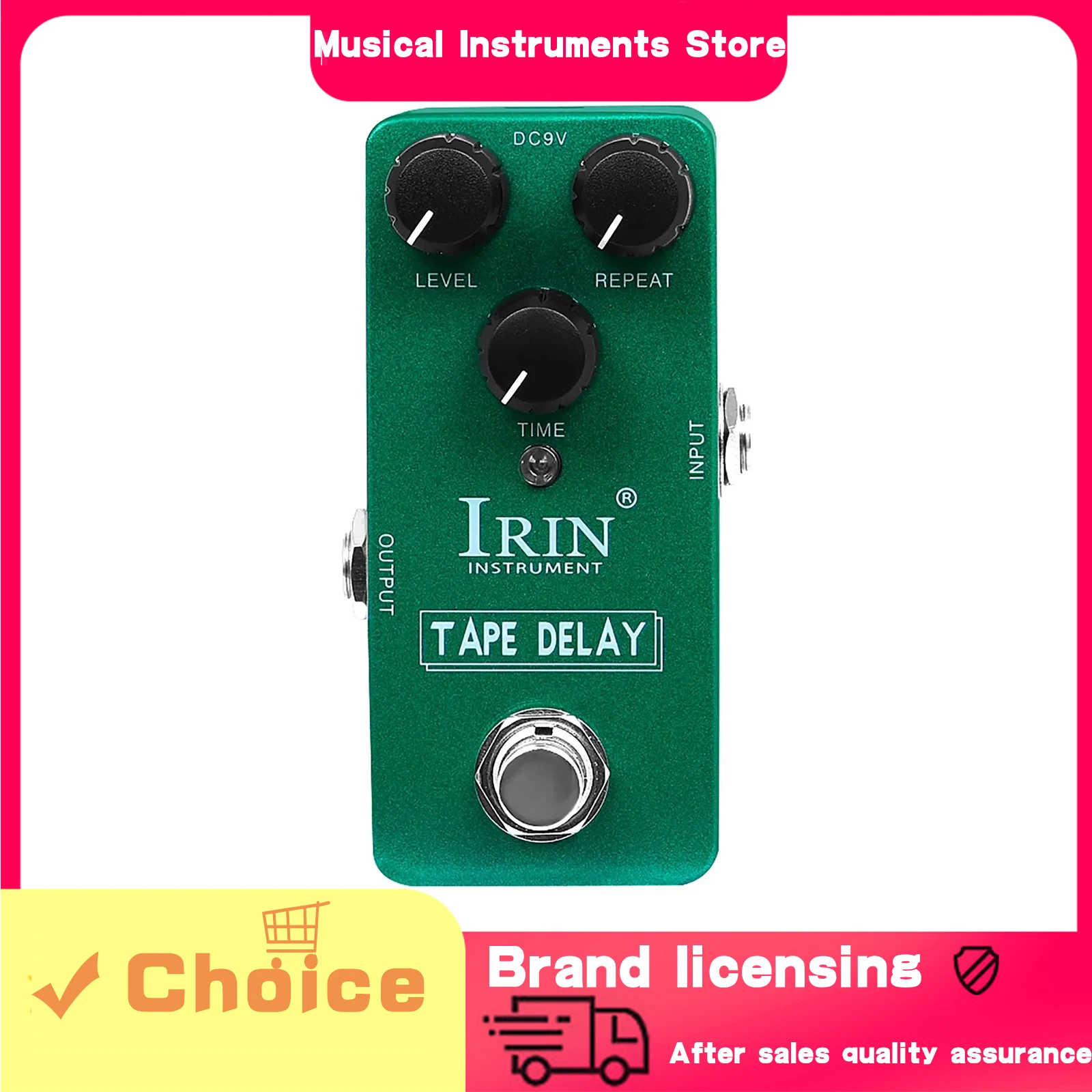 

IRIN гитарная педаль эффектов TAPE DELAY DC9V 25-600 мс время задержки True Bypass металлический корпус педаль эффектов аксессуары для электрогитары