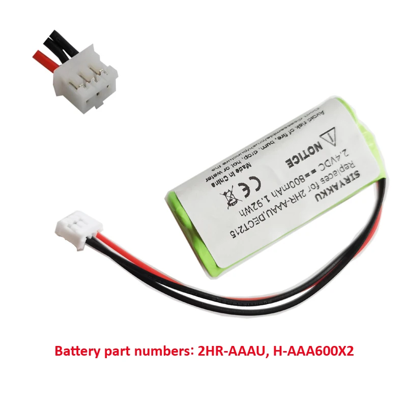 2.4V Ni-MH Battery for Philips DECT 2151 DECT 216 DECT 215  2HR-AAAU Aleor 300 Kala 3351 H-AAA600X2