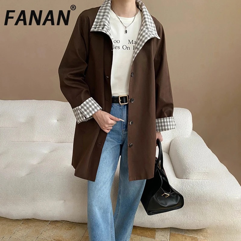 

FANAN Temperament Short Trench For Women Stand Neck Belt Gathered Waist Windbreaker Office Lady Coats Fashion 2025 Autumn New
