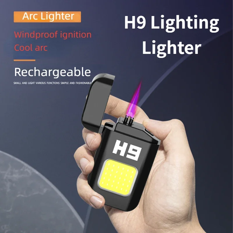 

H9 Ignifier Heating Wire Windproof Rechargeable Lighter COB Lighting Electric Arc Flame Cigarette Lighters & Smoking Accessories