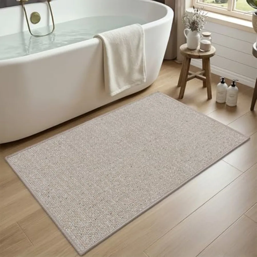 

Bathroom Rugs 24x43 Ultra Thin Absorbent Bathmat Quick Dry Non Slip Bath Mat with Rubber Backing Extra Soft Bath Rugs for Showe