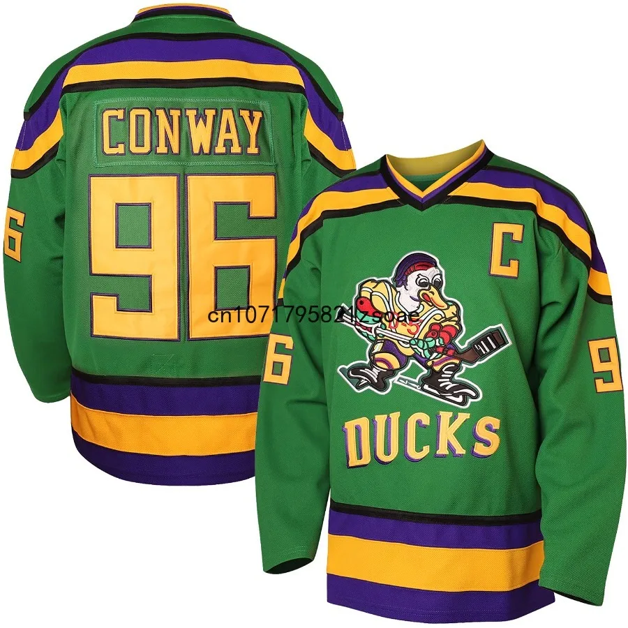 Charlie Conway Jersey 96 Mighty Ducks Hockey Jerseys 99 Adam Banks Jersey 66 Gordon Bombay Jersey Todo cosido Tamaño de EE. UU. S-XXXL