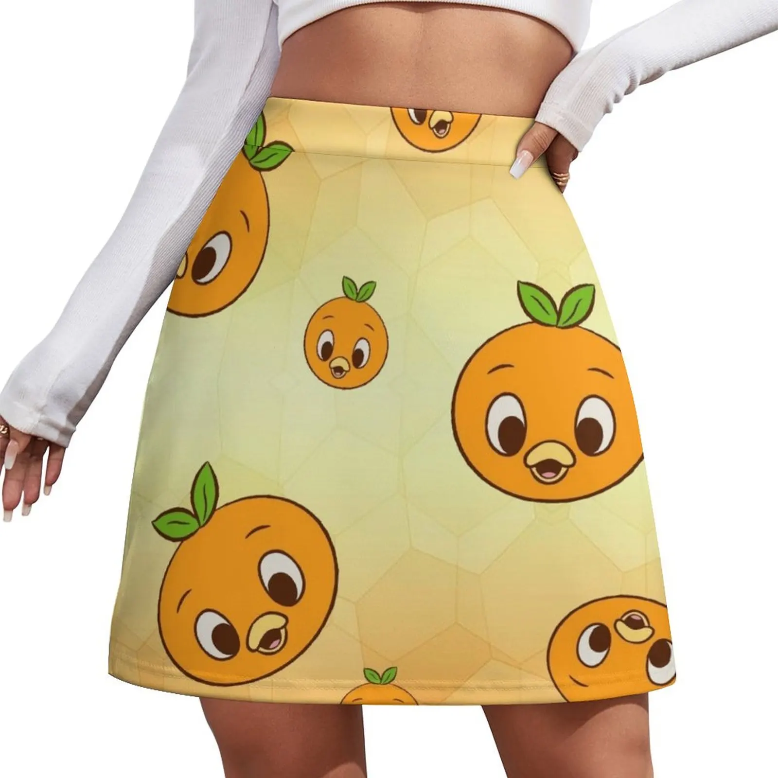 Orange bird! Mini Skirt japanese kawaii clothes Women's clothing summer skirts clothes for woman