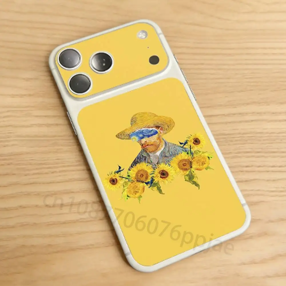 Sunflower Art V-Van G-Gogh For iPhone 17pro/proMax Full body Back Cover Decal Skin Colorful Rear Protective Sticker Film