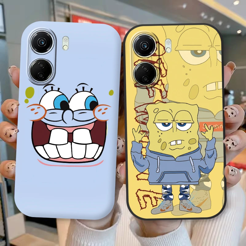 For Poco C65 Case PocoC65 SpongeBobs SquarePants Patrick Stars?Cartoon Painted Soft Silicone Fundas For Xiaomi Poco C 65 Cover