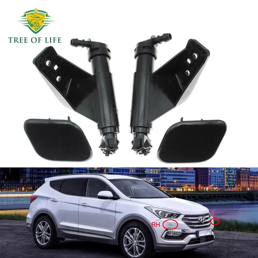 For Hyundai Santa Fe DM Grand Fe 15-18 Front Bumper Head Light Lamp Washer Spray Nozzle Cleaning Pump Actuator with Cover Cap