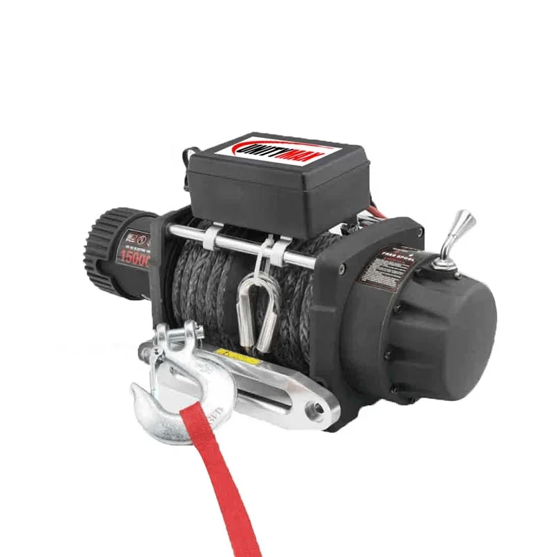 4WD 12V/24V Electric Winch 15000lb With Synthetic ROPE