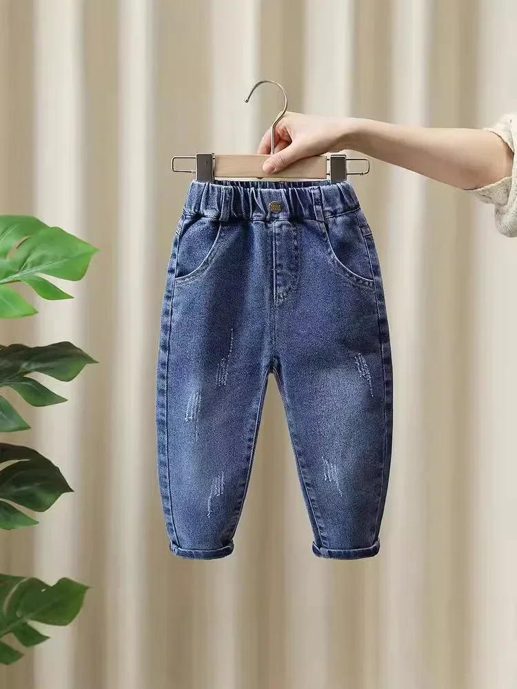 الأولاد سليم صالح الجينز مرونة الخصر المتعثرة الدنيم السراويل 2026 الربيع عارضة بنطال أولادي ل 1-7Y #3