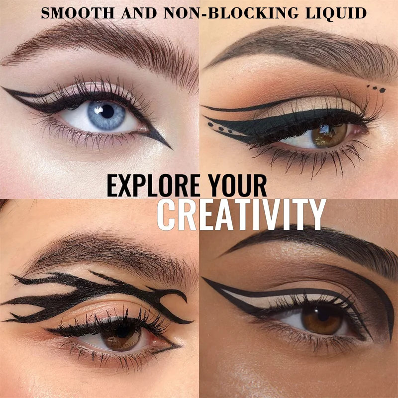 قلم تحديد عيون سائل فائق النعومة - مقاوم للماء، يدوم طويلاً، سريع الجفاف، مقاوم للتلطخ، لون مكثف عالي الصبغة #3