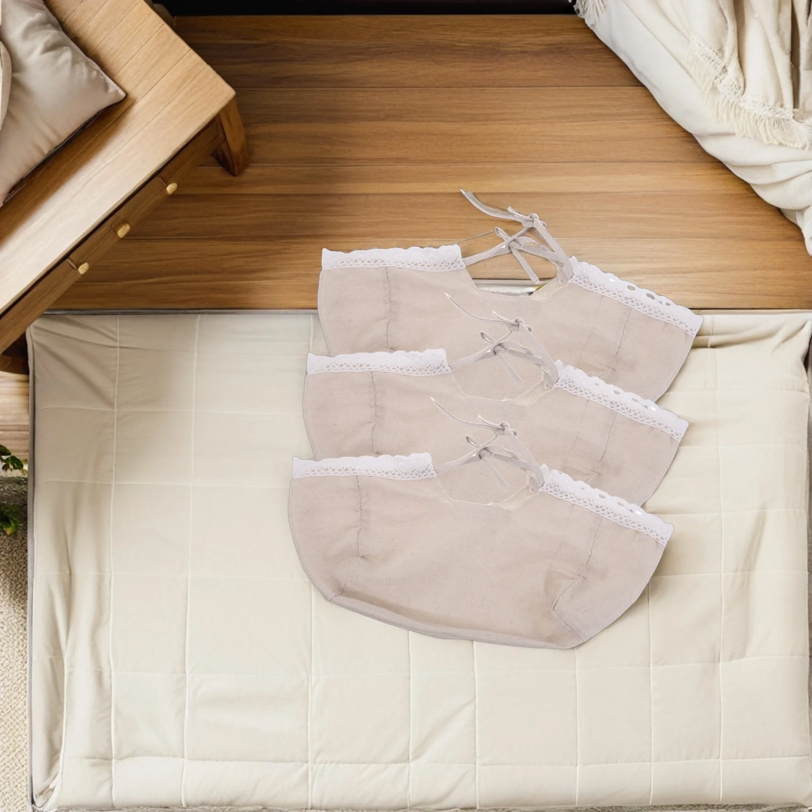 

3Pcs Fabric Basket Liners Replacement - Rattan Storage Basket Cloth Insert for Kitchen Bread Fruit Picnic with Breathable Boho