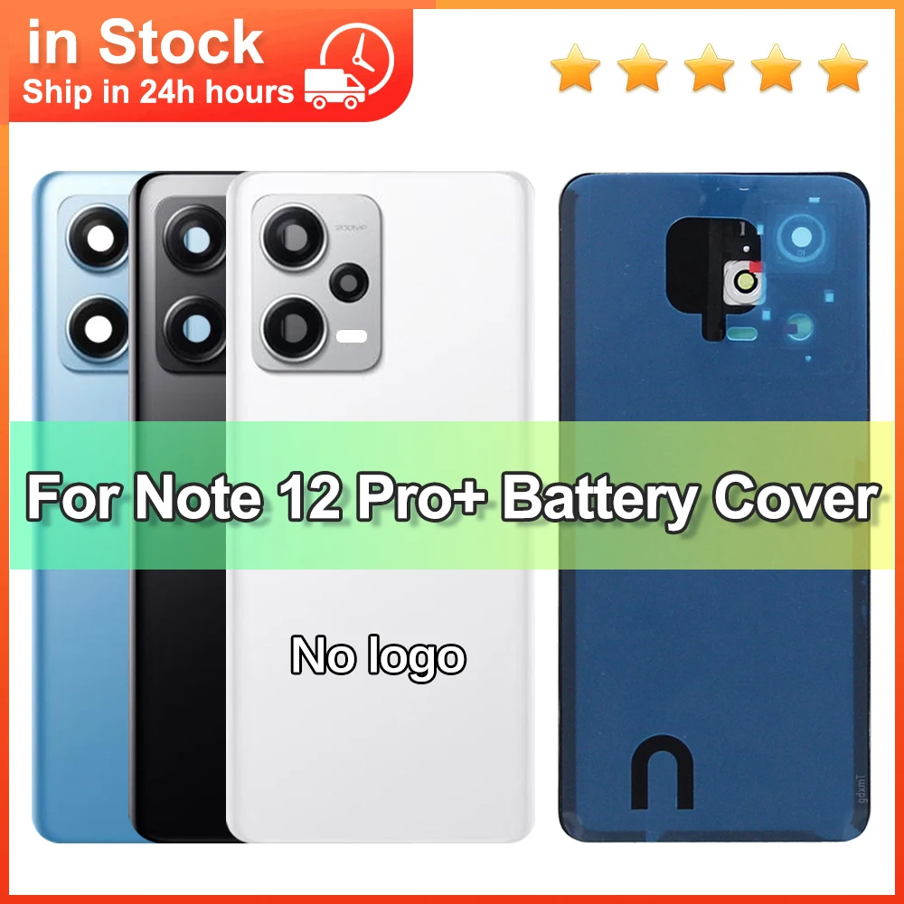 For Xiaomi Redmi Note 12 Pro Plus Battery Back Cover Rear Housing Case Replacement Repair Spare Parts with Camera Lens