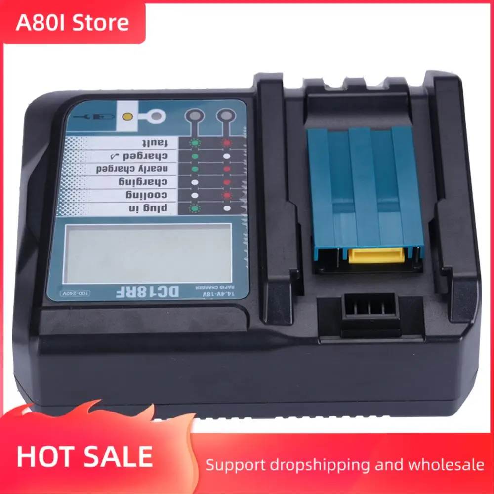 

A80I 10A Handle Electrical Crocodile Alligator Clips & 14.4V 18V Li- Battery Charger For Dc18rf (Us Plug)