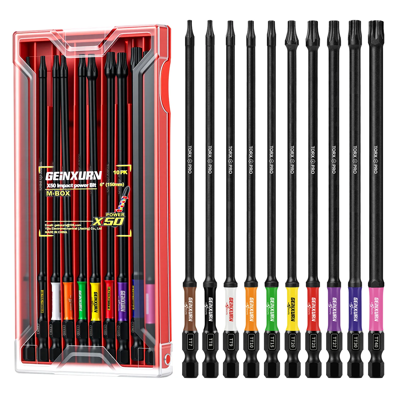 Geinxurn 10PCS UTLTRA TORQUE Driver Bit Set With Mechanical Box, 6