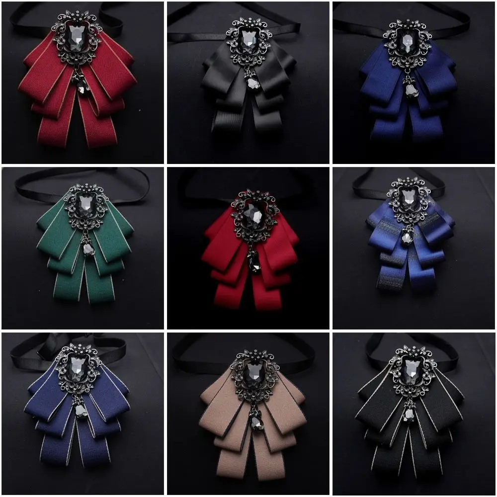 Brooch Accessories Polyester Bowtie Fabric Diamond Neck Decoration Crystal Corsage Pin Casual Wear