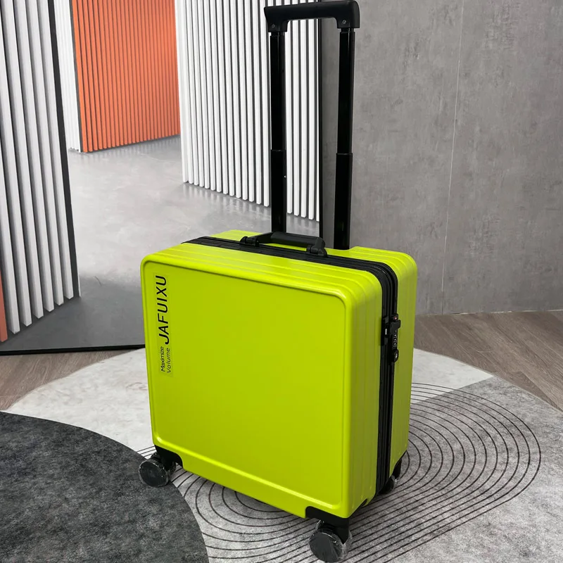 18 inch small suitcase with wheels universal wheel trolley case Aluminum frame Cabin Rolling Luggage PC travel bag Hand luggage