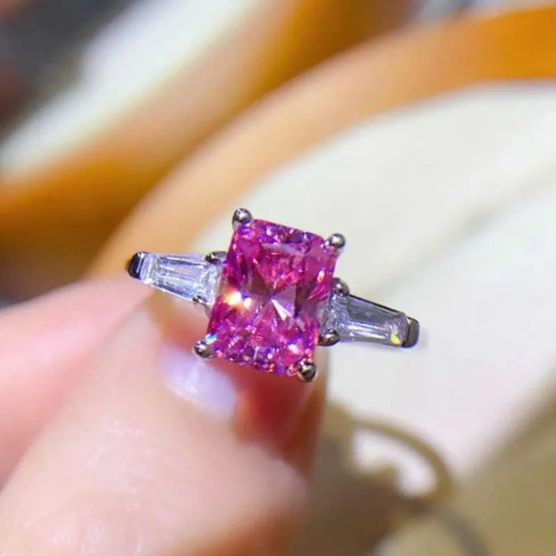 خاتم مويسانيتي للنساء من SACE GRA GRA ، فضة إسترليني ، خواتم ذهب أبيض عيار 18 قيراط ، مجوهرات راقية ، لون 1-2 قيراط