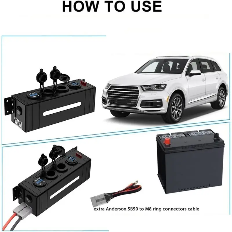 N26R-RV Modification USB Car Charger For Anderson Cable Voltmeter Control Box USB Car Charger