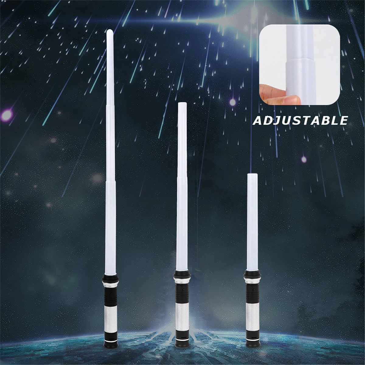 Retractable Lightsaber 2-In-1Finger Rotating 7 Color Laser Sword Flash Luminous Soundfont Force Blaster LED Luminous Party Props