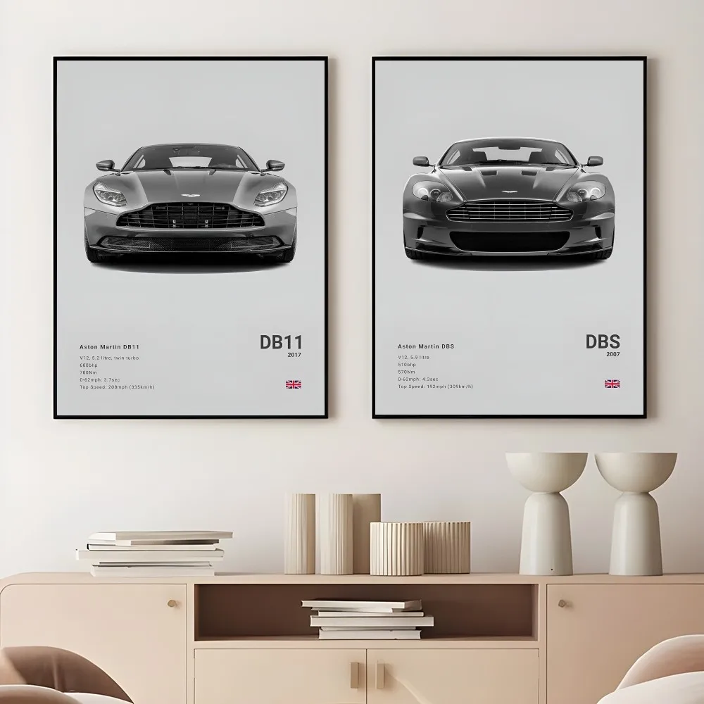 HD Luxury A-Aston M-Martin DB11 9 5 S Ventage Poster Sticky Wall Art Printing Waterproof Home Living Bed Room Bar Aesthetic Deco