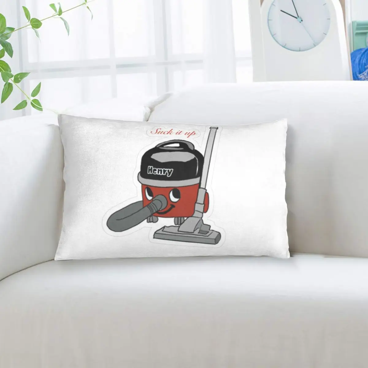 Henry Hoover Suck It Up Sticker Rectangle Pillowcase Cushion Cover Decor Bedroom Bed Home Comfort Throw Pillow