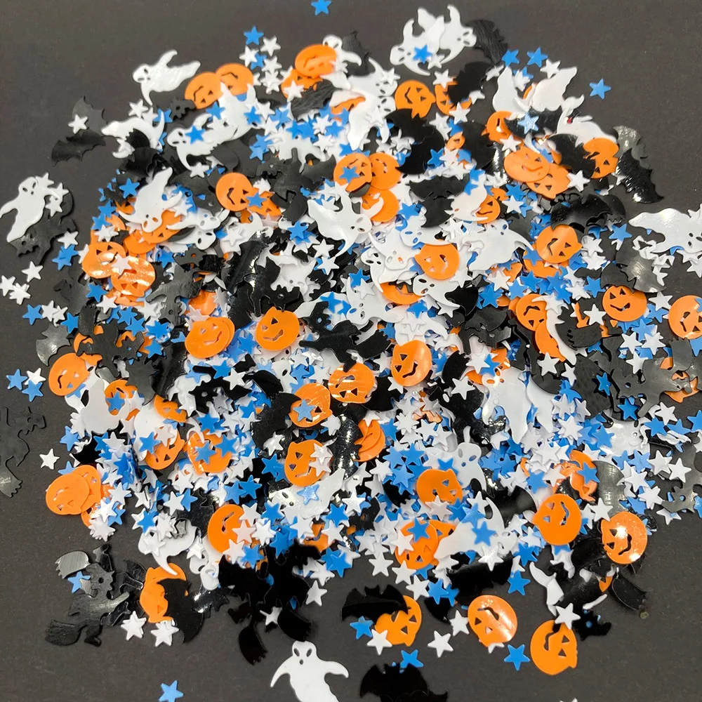 50g misto Halloween zucca pipistrello strega forma fantasma Paillettes sciolte per artigianato Paillettes Glitter Paillettes accessori coriandoli