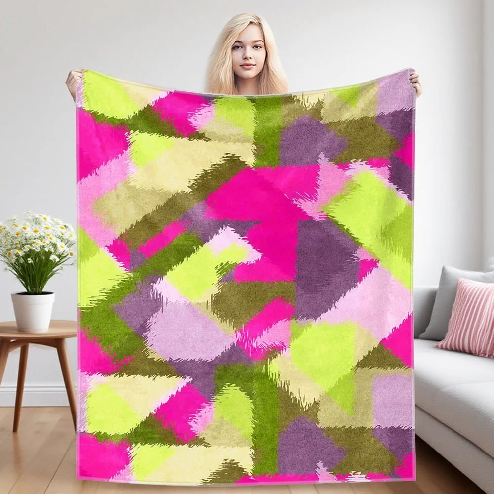 Fuzzy Plaid Four Season Flannel Blanket, Soft Plush Skin Friendly Sofa Blanket, A Great Gift Item