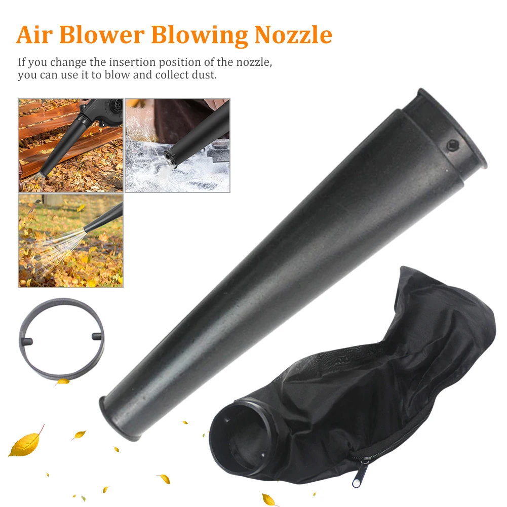 Air Blower Vacuum Blowing Nozzle Electric Dust Collector Leaf Dust Blowing Pipe Nozzle with Dust Blower Bag Cleaning Accessories