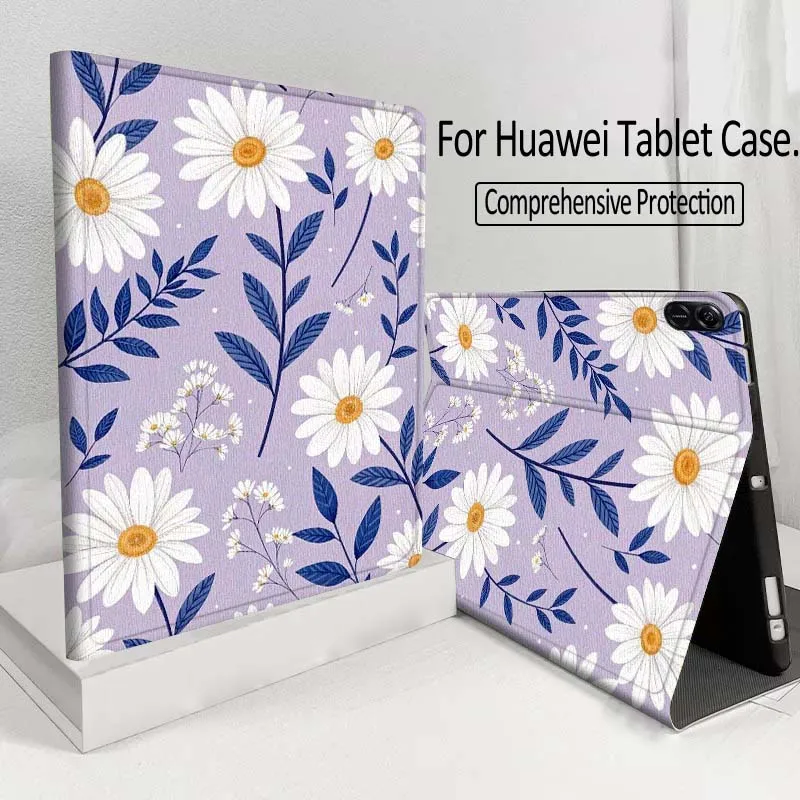 

Beautiful Flower Art For Huawei MatePad M5 T5 SE 11 Pro Honor Tab 5 V7 V8 X9 GT 10.1 10.8 Inch Tablet Case