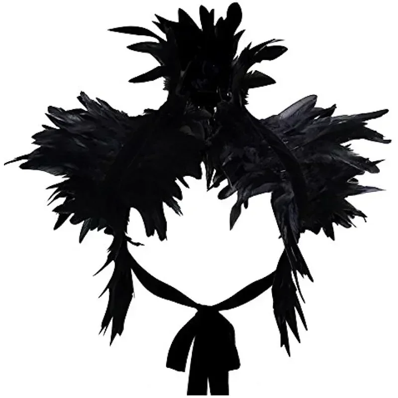 Gothic natural feather shawl feather scarf Halloween, carnival party costume role play holiday party bar stage costumes props