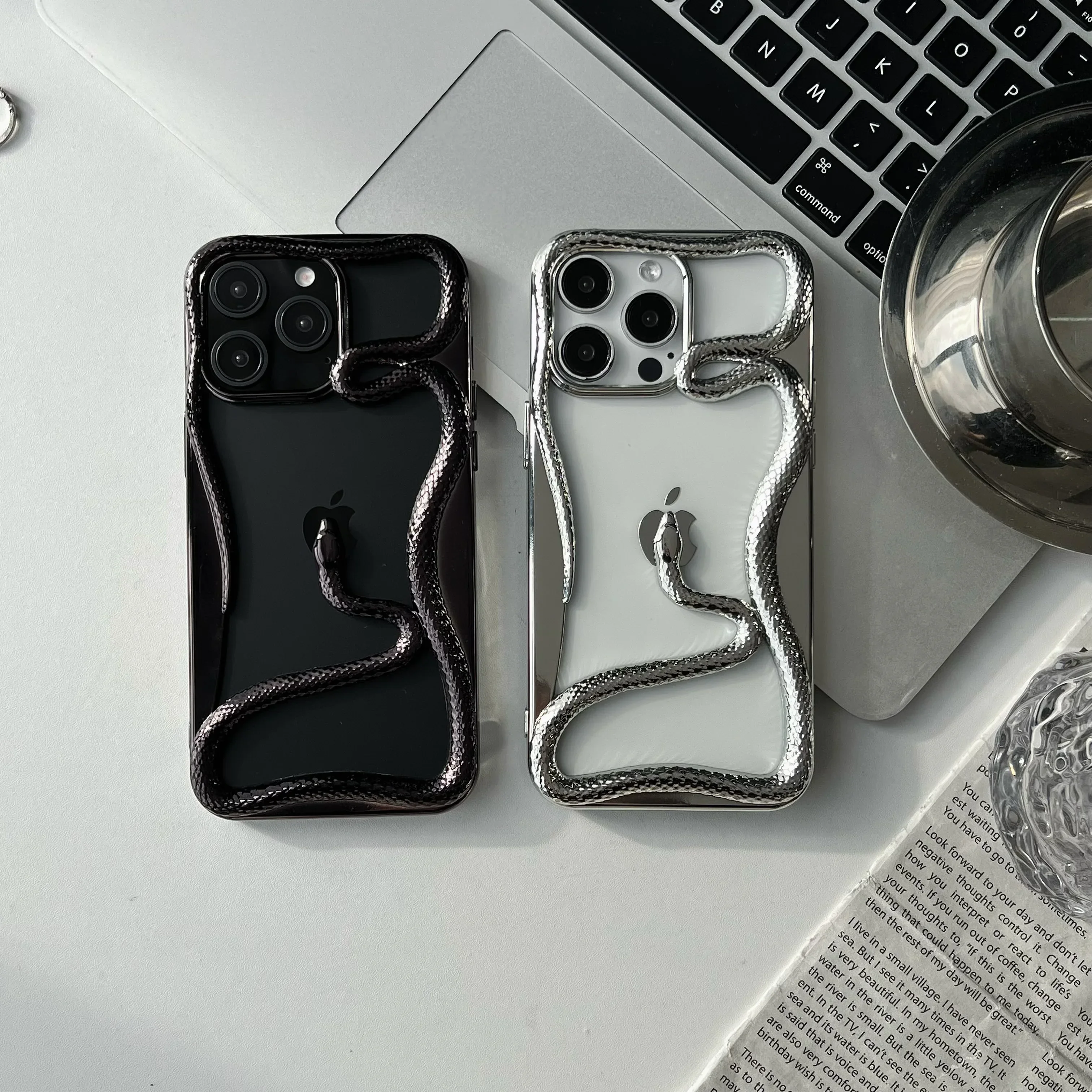 Luxury Plating 3D Skull Phone Case For I-Phone 14 Pro Max 13 12 11 Plus