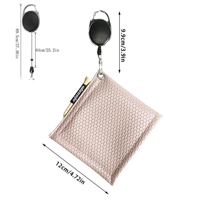 1 peça toalha de limpeza de bola de golfe com mosquetão gancho absorção de água limpa cabeça do clube de golfe limpeza pano peças de reposição,