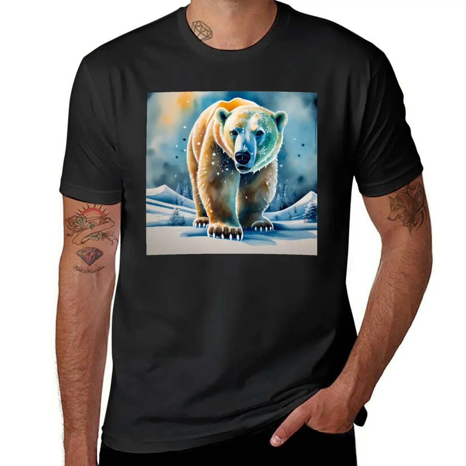 Polar Bear T-Shirt tops customs hippie clothes graphics men clothes