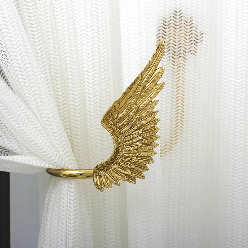 American light luxury retro brass curtain hook Nordic bedroom living room model room full copper curtain hook decorative hook