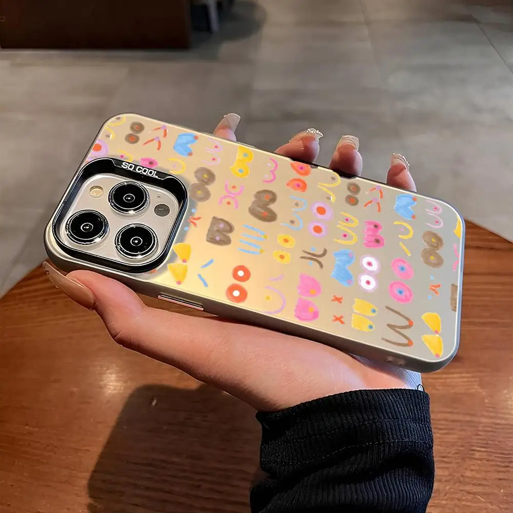 Boods Art Print Soft Phone Case for iphone 16 15 14 13 11 12 Pro Max Xr X Xs 8 7 Plus Color Silver Cover #6